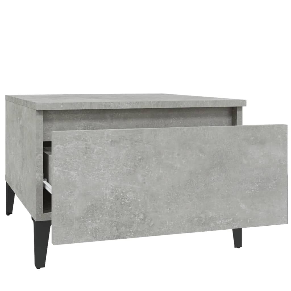 Sidebord 2 Stk Betonggrå 50X46X35 Cm Konstruert Tre