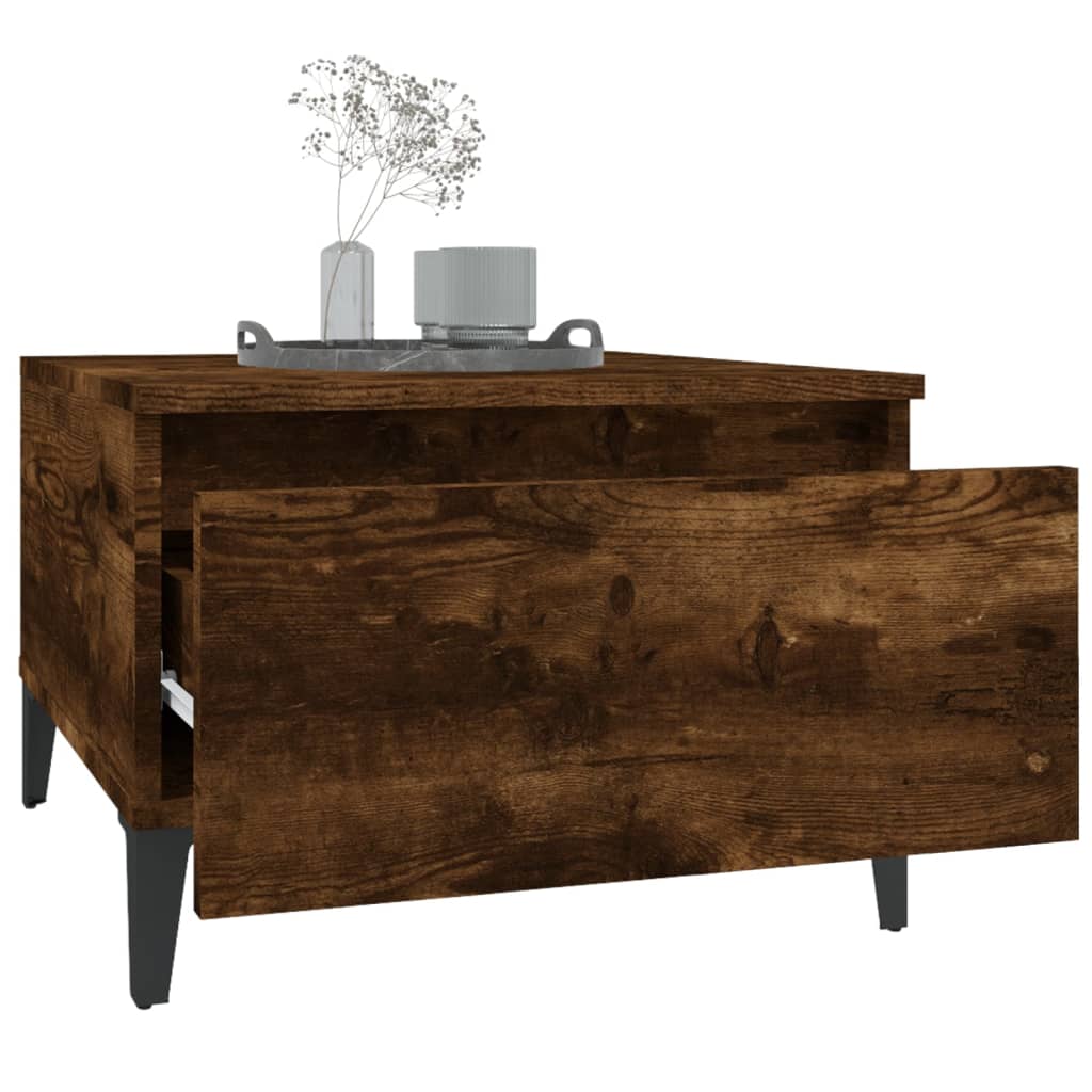 Sidebord Røkt Eik 50X46X35 Cm Konstruert Tre