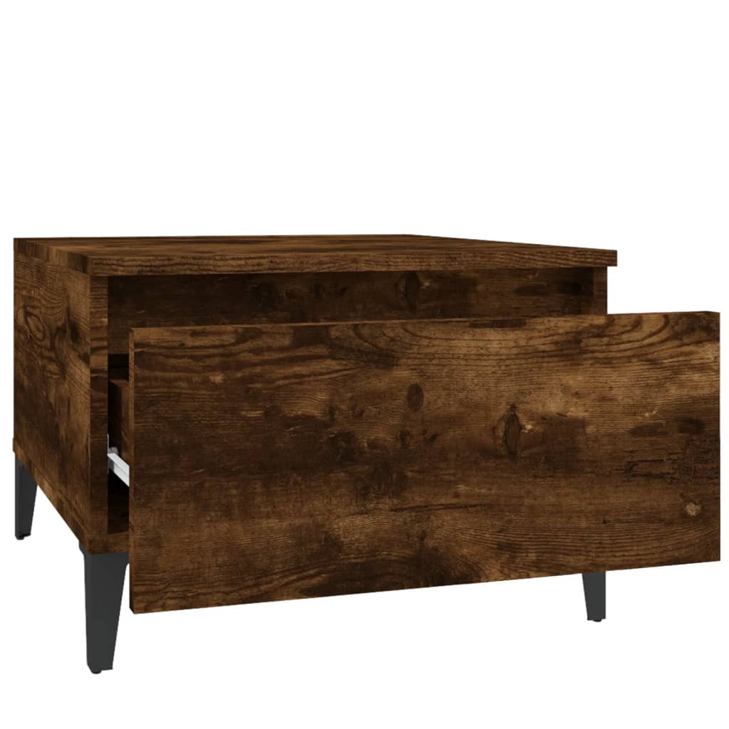 Sidebord Røkt Eik 50X46X35 Cm Konstruert Tre
