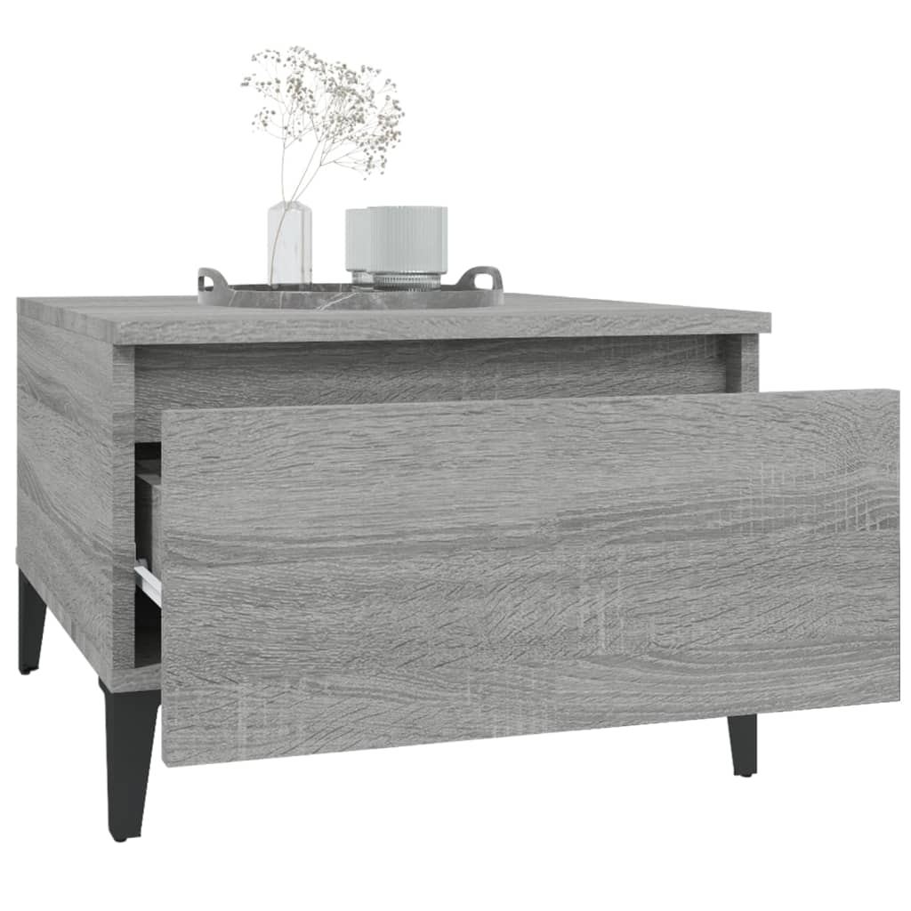 Sidebord 2 Stk Grå Sonoma 50X46X35 Cm Konstruert Tre