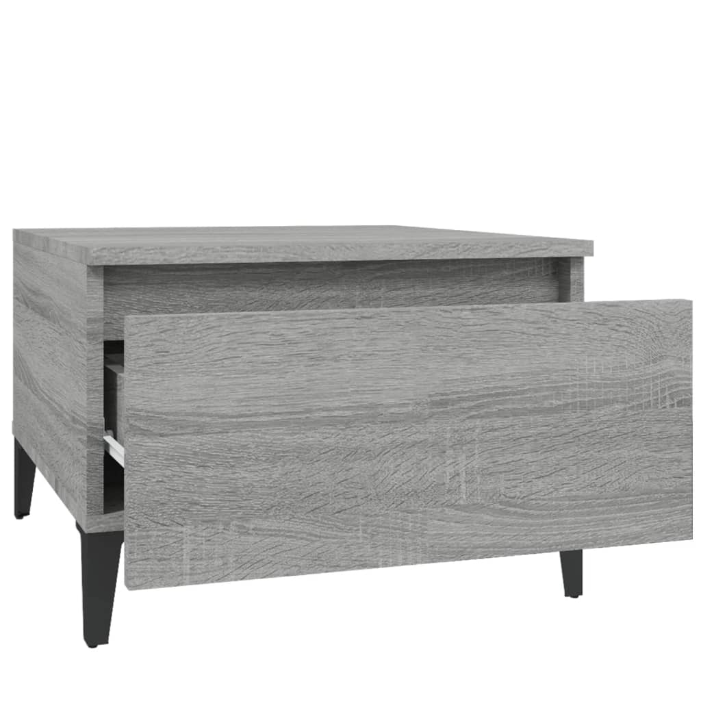 Sidebord 2 Stk Grå Sonoma 50X46X35 Cm Konstruert Tre