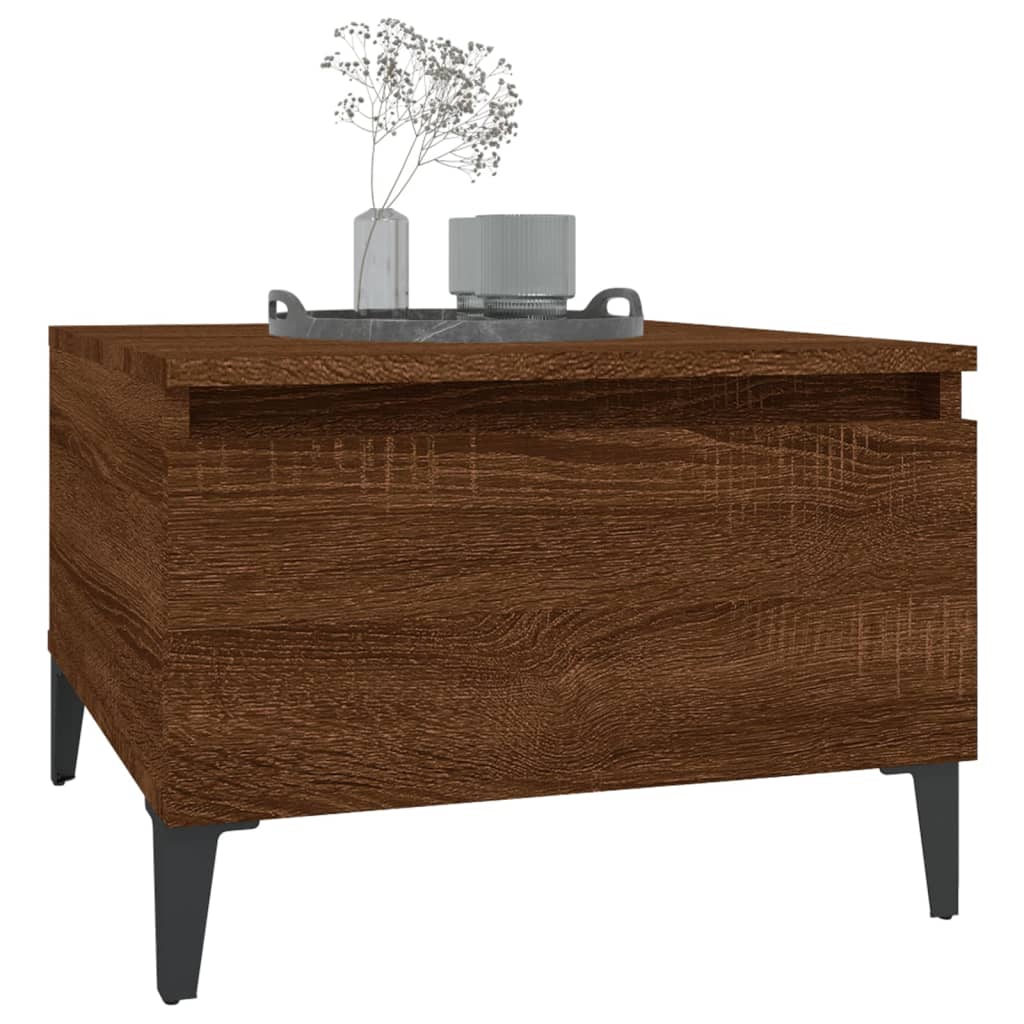 Sidebord Brun Eik 50X46X35 Cm Konstruert Tre