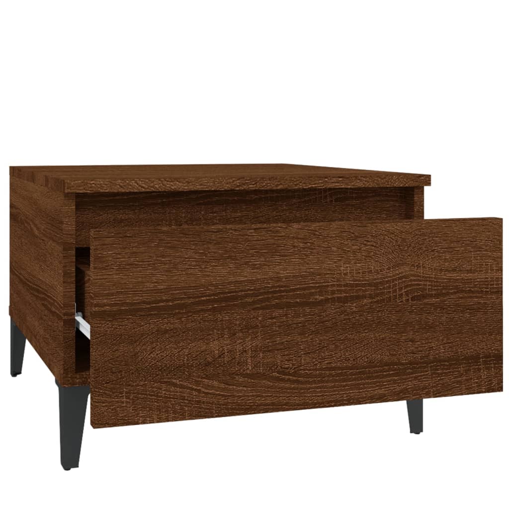 Sidebord Brun Eik 50X46X35 Cm Konstruert Tre