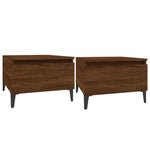 Sidebord 2 Stk Brun Eik 50X46X35 Cm Konstruert Tre