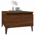 Sidebord 2 Stk Brun Eik 50X46X35 Cm Konstruert Tre
