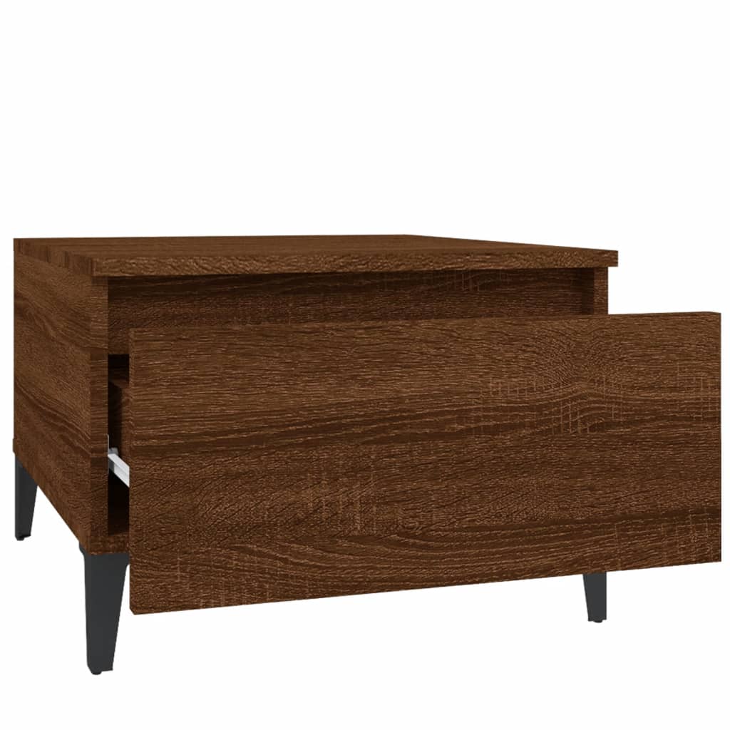 Sidebord 2 Stk Brun Eik 50X46X35 Cm Konstruert Tre
