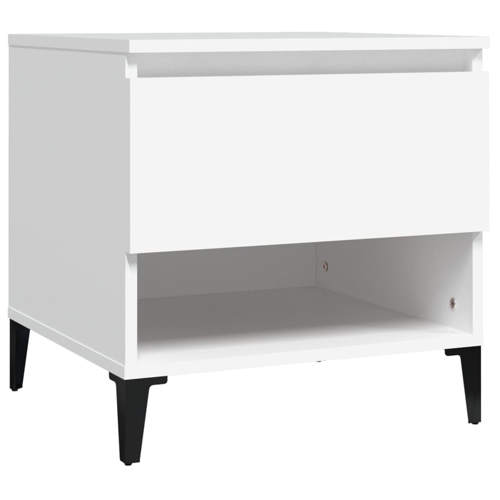 Sidebord Hvit 50X46X50 Cm Konstruert Tre