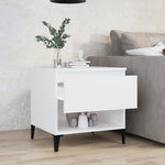 Sidebord Hvit 50X46X50 Cm Konstruert Tre