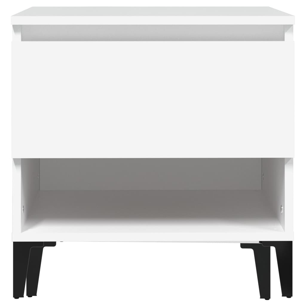 Sidebord Hvit 50X46X50 Cm Konstruert Tre