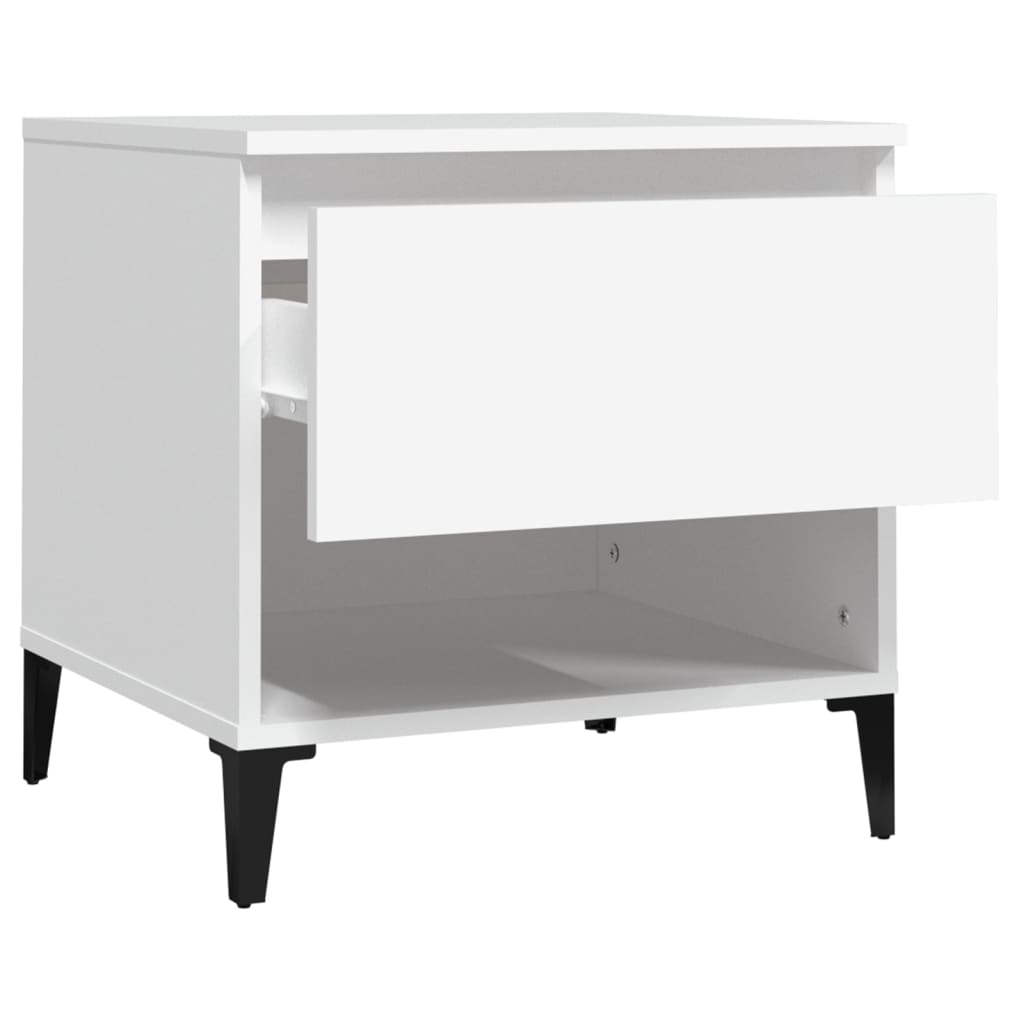 Sidebord Hvit 50X46X50 Cm Konstruert Tre