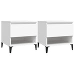 Sidebord 2 Stk Hvit 50X46X50 Cm Konstruert Tre