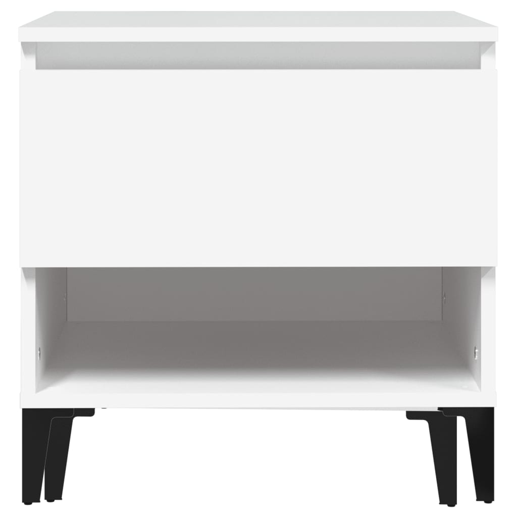 Sidebord 2 Stk Hvit 50X46X50 Cm Konstruert Tre