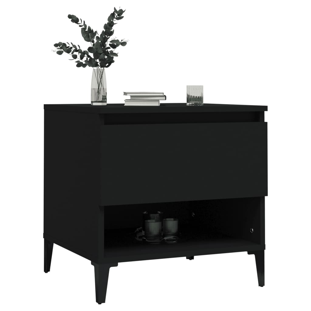Sidebord Svart 50X46X50 Cm Konstruert Tre