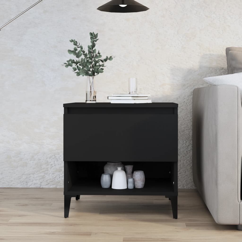Sidebord Svart 50X46X50 Cm Konstruert Tre