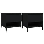 Sidebord 2 Stk Svart 50X46X50 Cm Konstruert Tre