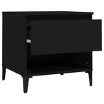 Sidebord 2 Stk Svart 50X46X50 Cm Konstruert Tre