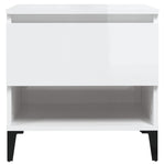 Sidebord Høyglans Hvit 50X46X50 Cm Konstruert Tre