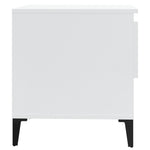 Sidebord Høyglans Hvit 50X46X50 Cm Konstruert Tre