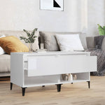 Sidebord 2 Stk Høyglans Hvit 50X46X50 Cm Konstruert Tre