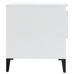 Sidebord 2 Stk Høyglans Hvit 50X46X50 Cm Konstruert Tre