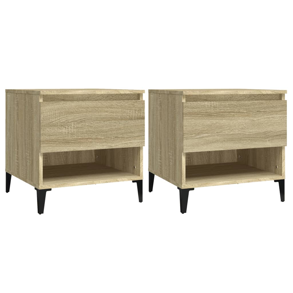 Sidebord 2 Stk Sonoma Eik 50X46X50 Cm Konstruert Tre