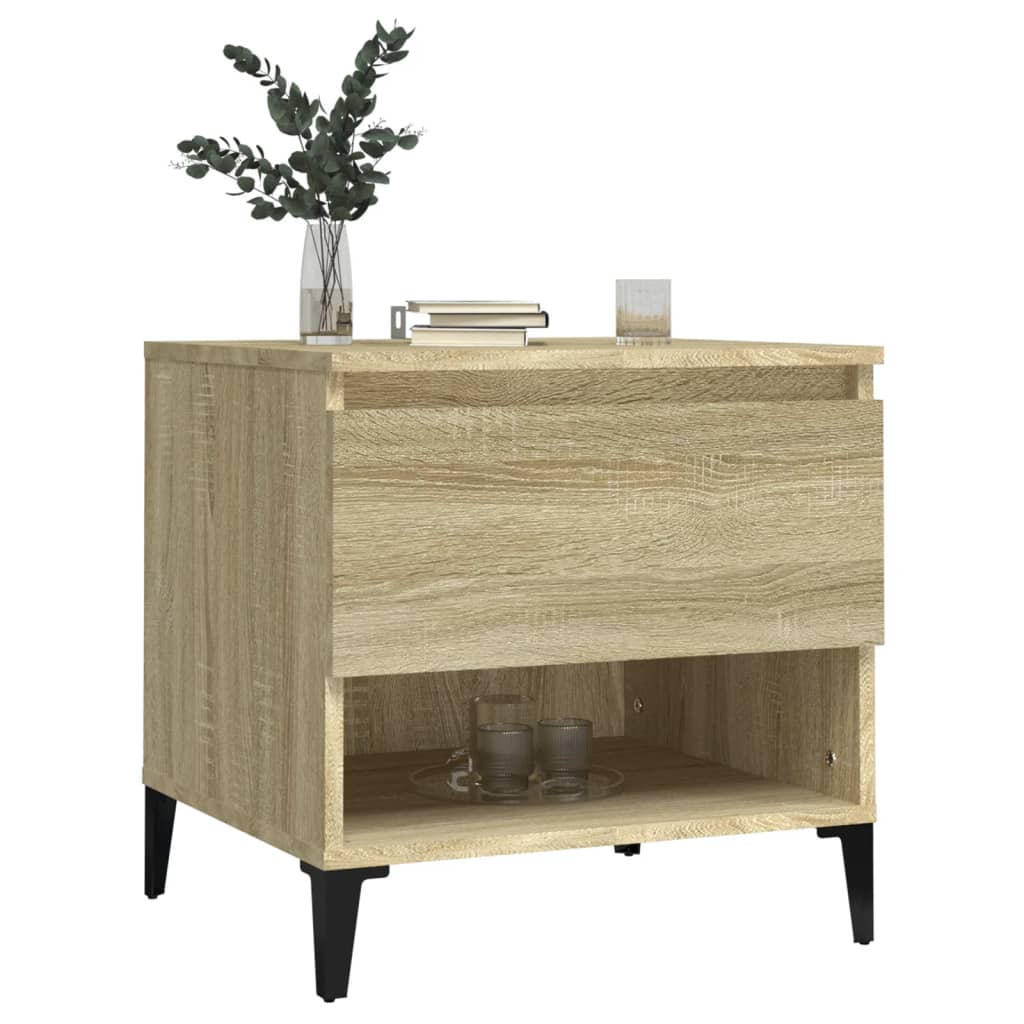 Sidebord 2 Stk Sonoma Eik 50X46X50 Cm Konstruert Tre