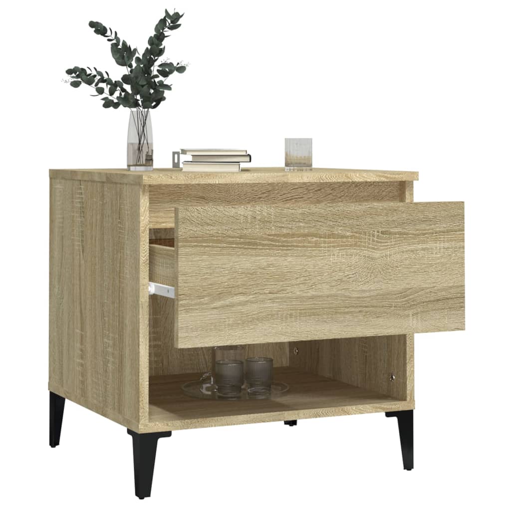 Sidebord 2 Stk Sonoma Eik 50X46X50 Cm Konstruert Tre