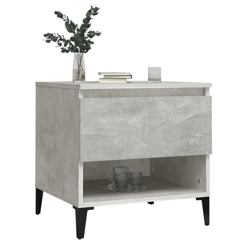 Sidebord 2 Stk Betonggrå 50X46X50 Cm Konstruert Tre