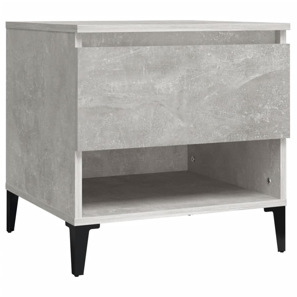 Sidebord 2 Stk Betonggrå 50X46X50 Cm Konstruert Tre
