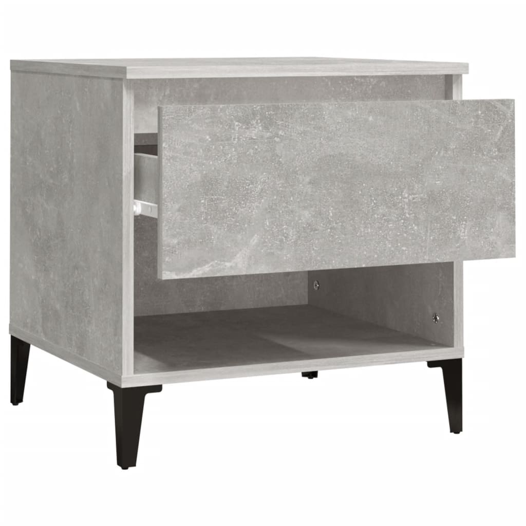 Sidebord 2 Stk Betonggrå 50X46X50 Cm Konstruert Tre