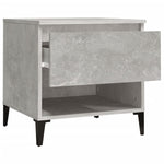 Sidebord 2 Stk Betonggrå 50X46X50 Cm Konstruert Tre