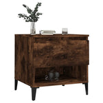 Sidebord 2 Stk Røkt Eik 50X46X50 Cm Konstruert Tre