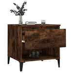 Sidebord 2 Stk Røkt Eik 50X46X50 Cm Konstruert Tre
