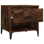 Sidebord 2 Stk Røkt Eik 50X46X50 Cm Konstruert Tre