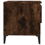 Sidebord 2 Stk Røkt Eik 50X46X50 Cm Konstruert Tre