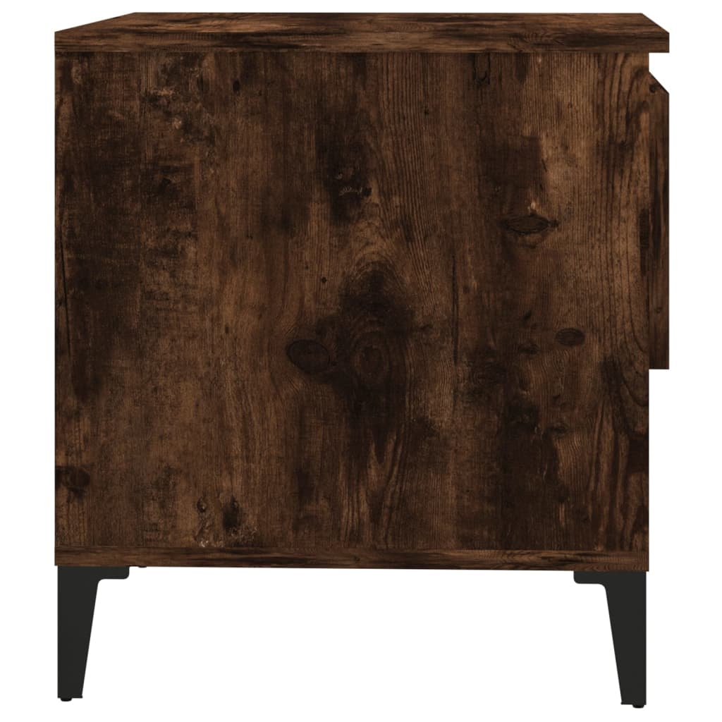 Sidebord 2 Stk Røkt Eik 50X46X50 Cm Konstruert Tre