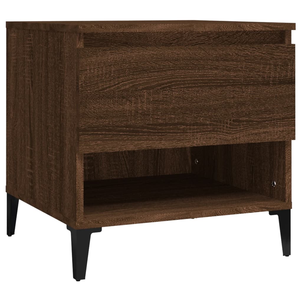 Sidebord Brun Eik 50X46X50 Cm Konstruert Tre