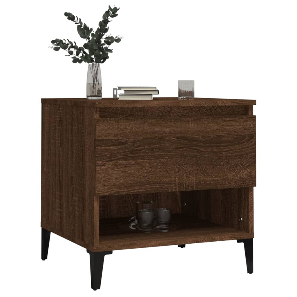 Sidebord Brun Eik 50X46X50 Cm Konstruert Tre