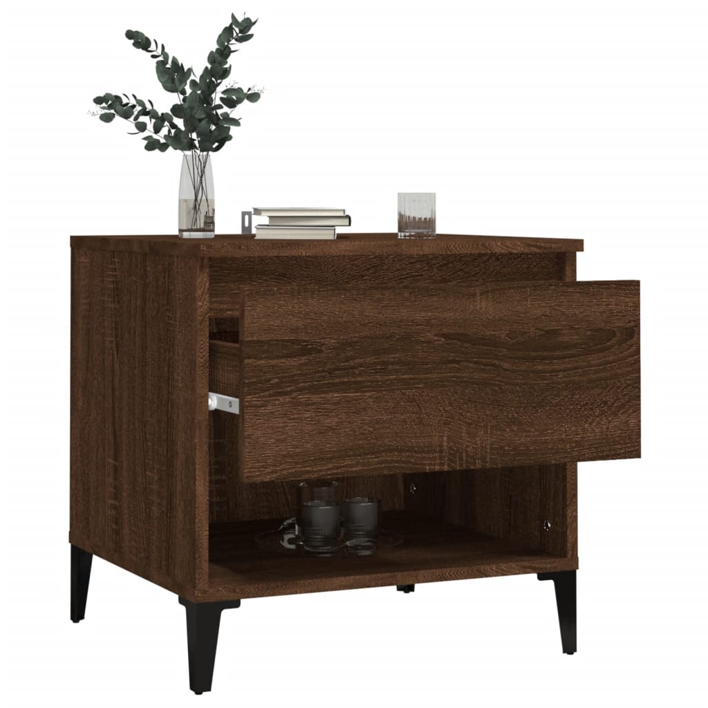 Sidebord Brun Eik 50X46X50 Cm Konstruert Tre