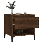 Sidebord 2 Stk Brun Eik 50X46X50 Cm Konstruert Tre