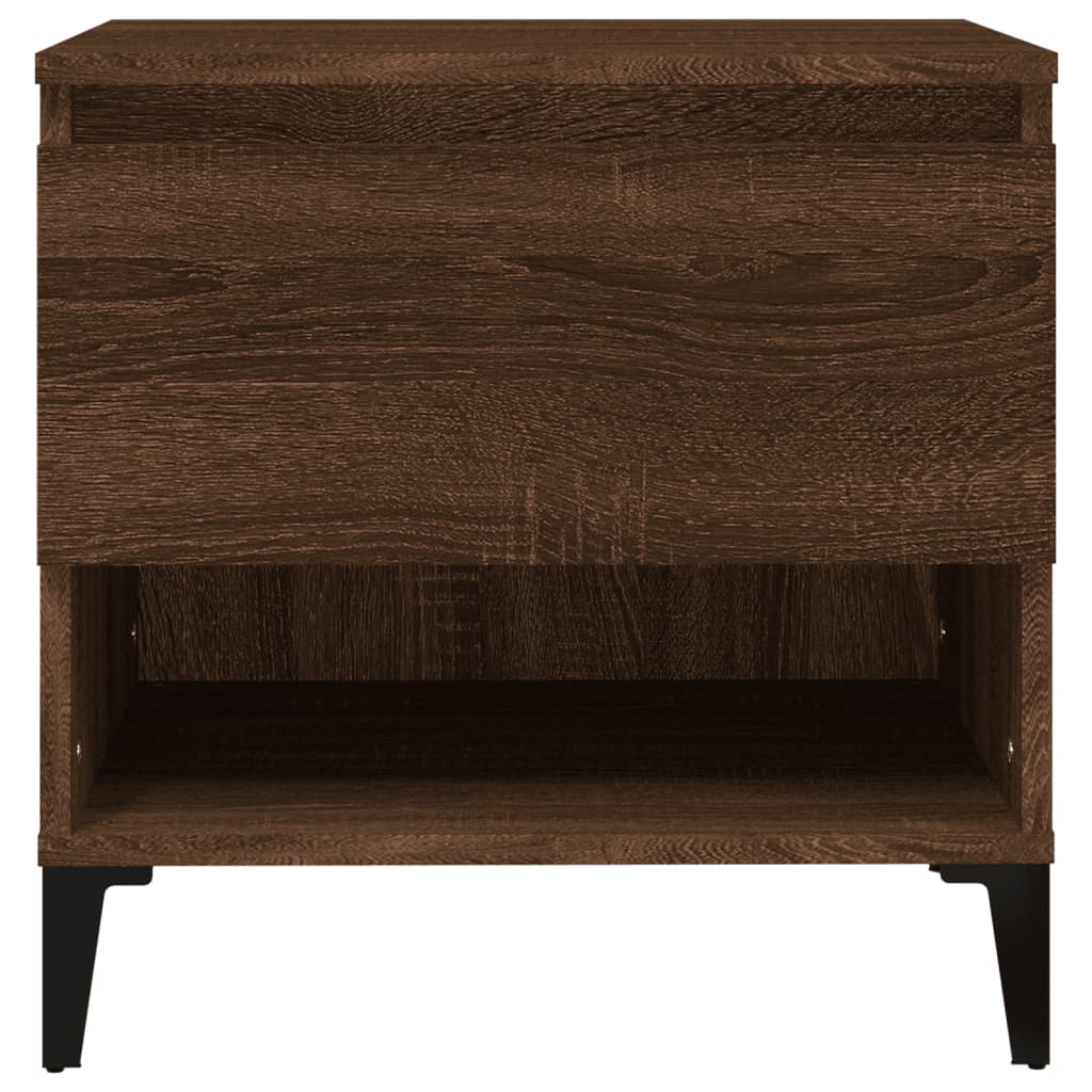Sidebord 2 Stk Brun Eik 50X46X50 Cm Konstruert Tre