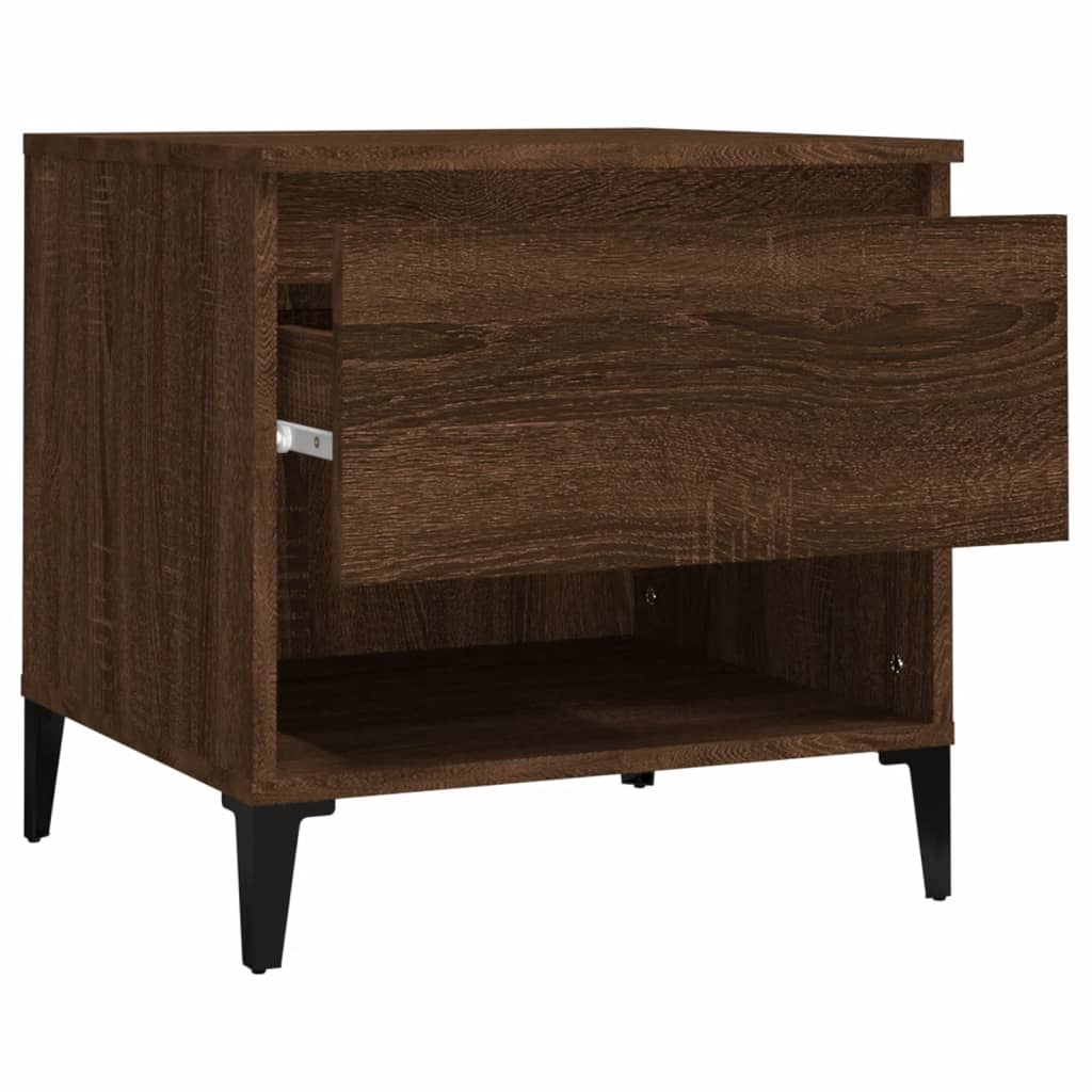 Sidebord 2 Stk Brun Eik 50X46X50 Cm Konstruert Tre
