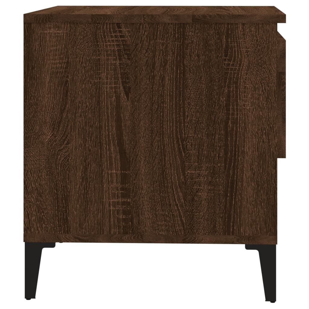 Sidebord 2 Stk Brun Eik 50X46X50 Cm Konstruert Tre