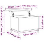 Salongbord Hvit 60X44,5X45 Cm Konstruert Tre