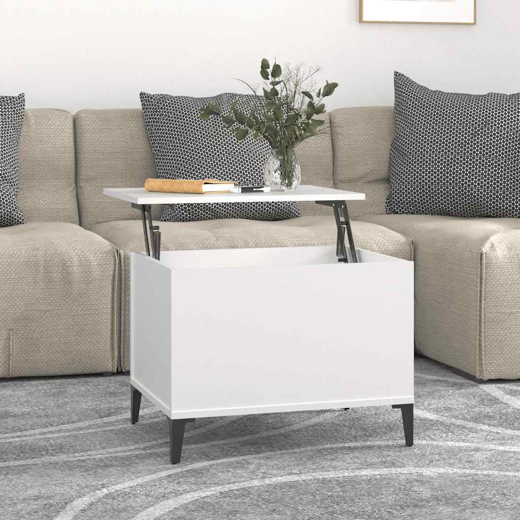 Salongbord Hvit 60X44,5X45 Cm Konstruert Tre