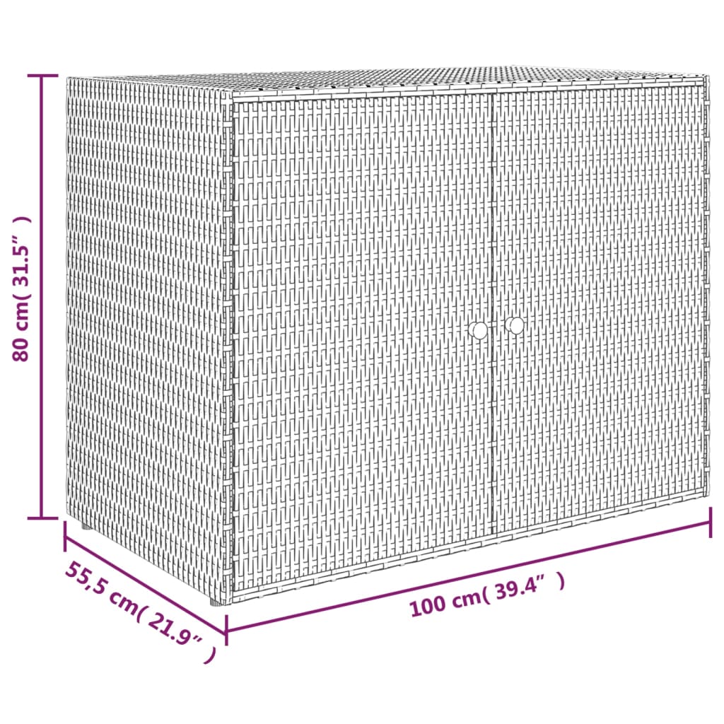Putekasse Svart 100X55,5X80 Cm Polyrotting