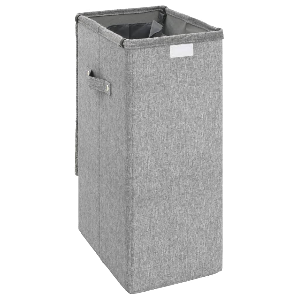 Sammenleggbar Vaskekurv Grå 26X34,5X59,5 Cm Imitert Linstoff