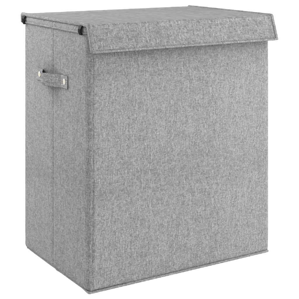 Sammenleggbar Vaskekurv Grå 51X34,5X59 Cm Imitert Linstoff