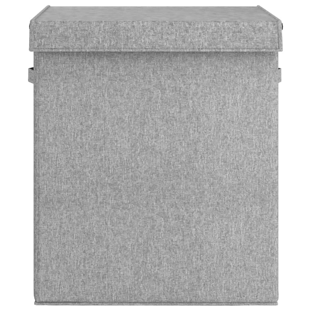 Sammenleggbar Vaskekurv Grå 51X34,5X59 Cm Imitert Linstoff