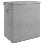 Sammenleggbar Vaskekurv Grå 51X34,5X59 Cm Imitert Linstoff